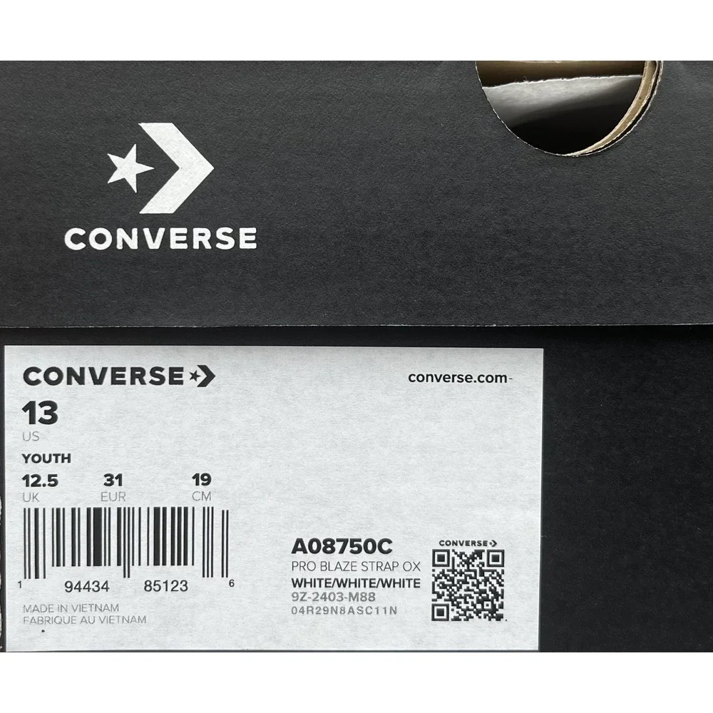 Converse Pro Blaze Little Boys Girls Slip-on Leather Sneaker Size 13 Solid White